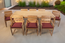 9 pc Venice Teak Arm Dining Set with 84" Rectangular Dining Table