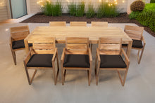 9 pc Venice Teak Arm Dining Set with 84" Rectangular Dining Table