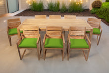 9 pc Venice Teak Arm Dining Set with 84" Rectangular Dining Table
