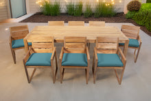 9 pc Venice Teak Arm Dining Set with 84" Rectangular Dining Table