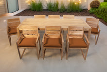 9 pc Venice Teak Arm Dining Set with 84" Rectangular Dining Table