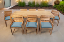 9 pc Venice Teak Arm Dining Set with 84" Rectangular Dining Table