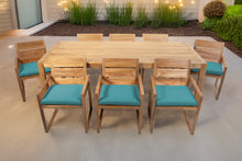 9 pc Venice Teak Arm Dining Set with 84" Rectangular Dining Table