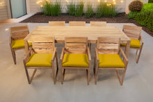 9 pc Venice Teak Arm Dining Set with 84" Rectangular Dining Table