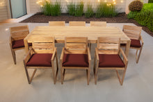 9 pc Venice Teak Arm Dining Set with 84" Rectangular Dining Table