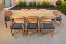 9 pc Venice Teak Arm Dining Set with 84" Rectangular Dining Table