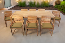 9 pc Venice Teak Arm Dining Set with 84" Rectangular Dining Table