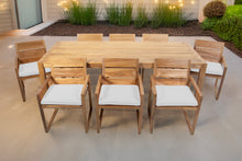 9 pc Venice Teak Arm Dining Set with 84" Rectangular Dining Table