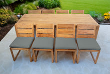 9 pc Venice Teak Armless Dining Set with 95" Rectangular Dining Table