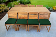 9 pc Venice Teak Armless Dining Set with 95" Rectangular Dining Table