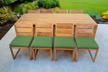 9 pc Venice Teak Armless Dining Set with 95" Rectangular Dining Table