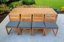 9 pc Venice Teak Armless Dining Set with 95" Rectangular Dining Table