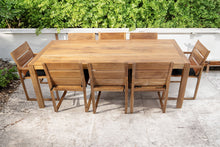 9 pc Venice Teak Dining Set with 84" Rectangular Dining Table - 2x Arm + 6x Armless