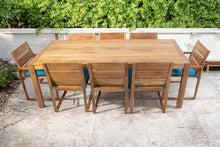 9 pc Venice Teak Dining Set with 84" Rectangular Dining Table - 2x Arm + 6x Armless