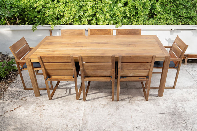 9 pc Venice Teak Dining Set with 84