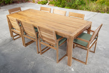 9 pc Venice Teak Arm Dining Set with 95" Rectangular Dining Table