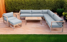 9 pc Venice Teak Outdoor Sectional Set with Coffee Table. Sunbrella Cushions