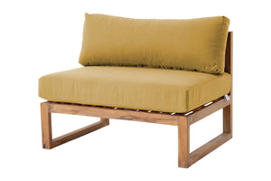 Venice Teak Outdoor Armless Chair. Sunbrella Cushion