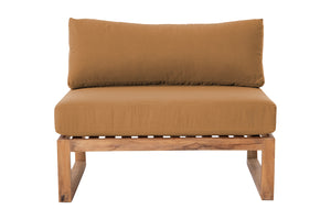 Venice Teak Outdoor Armless Chair. Sunbrella Cushion