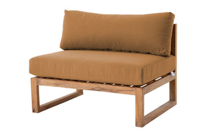 Venice Teak Outdoor Armless Chair. Sunbrella Cushion