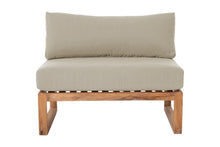 Venice Teak Outdoor Armless Chair. Sunbrella Cushion