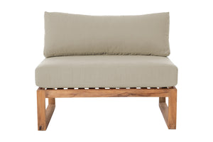 Venice Teak Outdoor Armless Chair. Sunbrella Cushion