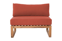 Venice Teak Outdoor Armless Chair. Sunbrella Cushion