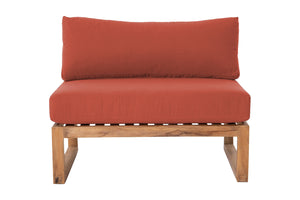 Venice Teak Outdoor Armless Chair. Sunbrella Cushion