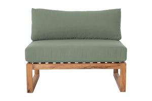 Venice Teak Outdoor Armless Chair. Sunbrella Cushion