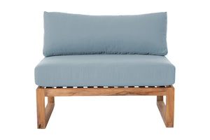 Venice Teak Outdoor Armless Chair. Sunbrella Cushion