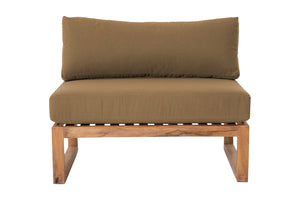 Venice Teak Outdoor Armless Chair. Sunbrella Cushion