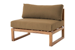 Venice Teak Outdoor Armless Chair. Sunbrella Cushion