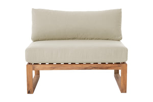 Venice Teak Outdoor Armless Chair. Sunbrella Cushion