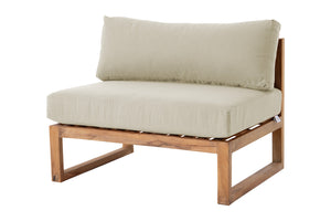 Venice Teak Outdoor Armless Chair. Sunbrella Cushion