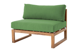 Venice Teak Outdoor Armless Chair. Sunbrella Cushion