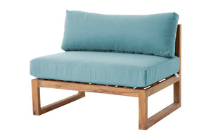 Venice Teak Outdoor Armless Chair. Sunbrella Cushion