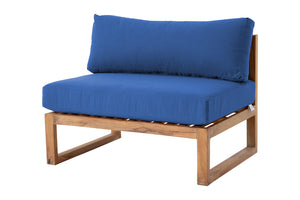 Venice Teak Outdoor Armless Chair. Sunbrella Cushion