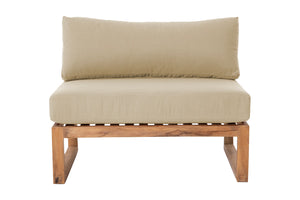 Venice Teak Outdoor Armless Chair. Sunbrella Cushion