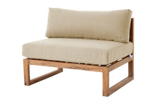 Venice Teak Outdoor Armless Chair. Sunbrella Cushion