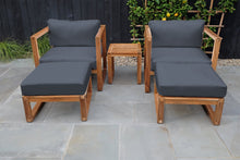 5 pc Venice Teak Club Chair Chat Group. Sunbrella Cushion.