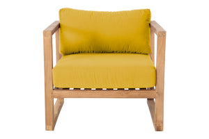 7 pc Venice Teak Deep Seating Deluxe Sofa with Square Coffee Table. Sunbrella Cushion.