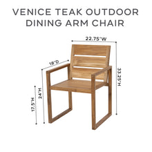 7 pc Venice Teak Dining Set with 59" Rectangular Dining Table