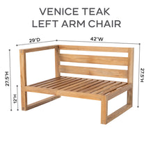 Venice Teak Outdoor Left Arm Chair. Sunbrella Cushion