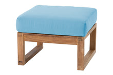 Venice Teak Outdoor Ottoman. Sunbrella Cushion.