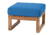 Venice Teak Outdoor Ottoman. Sunbrella Cushion.