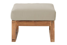 Venice Teak Outdoor Ottoman. Sunbrella Cushion.