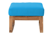 Venice Teak Outdoor Ottoman. Sunbrella Cushion.