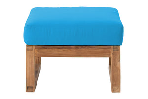 Venice Teak Outdoor Ottoman. Sunbrella Cushion.