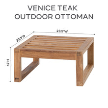 Venice Teak Outdoor Ottoman. Sunbrella Cushion.