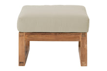 Venice Teak Outdoor Ottoman. Sunbrella Cushion.